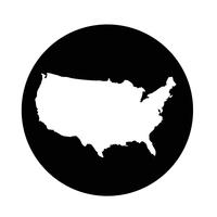 USA map icon vector