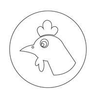 icono de pollo vector