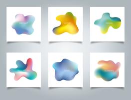 Abstract cover set colorful gradient liquid and fluid shapes composition background. vector