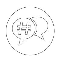 Hashtag icono de redes sociales vector