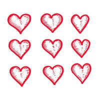 hand draw hearts icon design vector