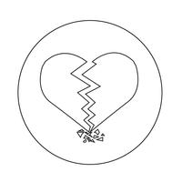 Broken Heart Icon vector