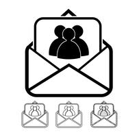 email and mail icon vector