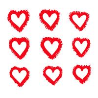 hand draw hearts icon design vector