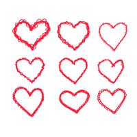 hand draw hearts icon design vector