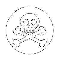 icono de hueso del cráneo vector