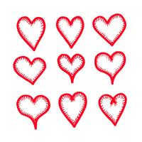 hand draw hearts icon design vector