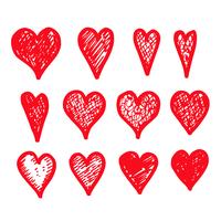 hand draw hearts icon design vector