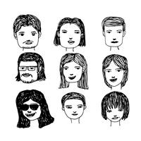 People face cartoon icon vector