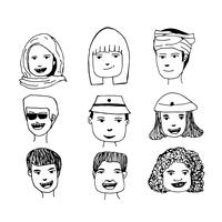 People face cartoon icon vector