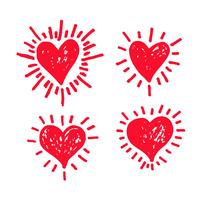 hand draw hearts icon design vector