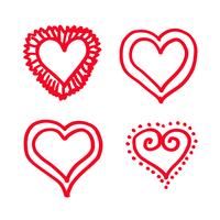 mano dibujar corazones icono de diseño vector