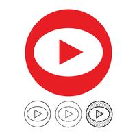 button video player icon vector