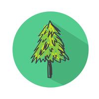 Icono de árbol dibujado a mano vector