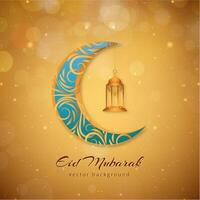 Eid Mubarak modern islamic background vector