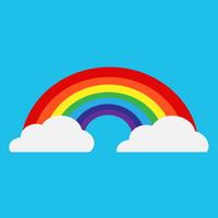 rainbow with cloud icon vector