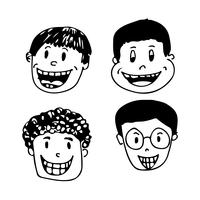 People face cartoon icon vector