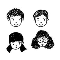 People face cartoon icon vector