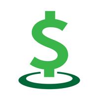 Icono de signo de dólar de dinero vector