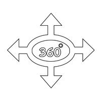 Icono de 360 grados vector