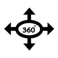 Icono de 360 grados vector