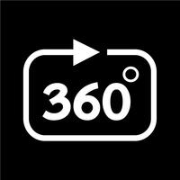 Icono de 360 grados vector