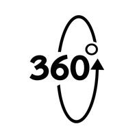 Icono de 360 grados vector