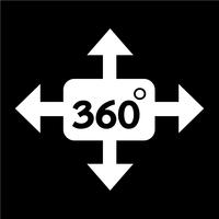 Icono de 360 grados vector