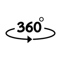 Icono de 360 grados vector