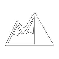 Icono de signo de montaña vector