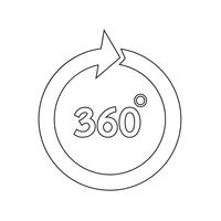 Icono de 360 grados vector