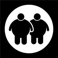 Icono de gente gorda vector