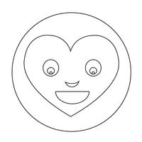 Icono de la emoción de la cara del corazón vector