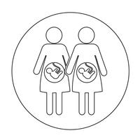 Pregnant woman icon vector