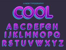 Purple Rounded Comic Typography vector