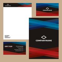 Red Blue Business Stationery Template vector