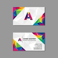 Colorful Low Poly Business Card vector