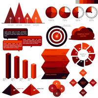 Infografía de negocios rojo colorido vector