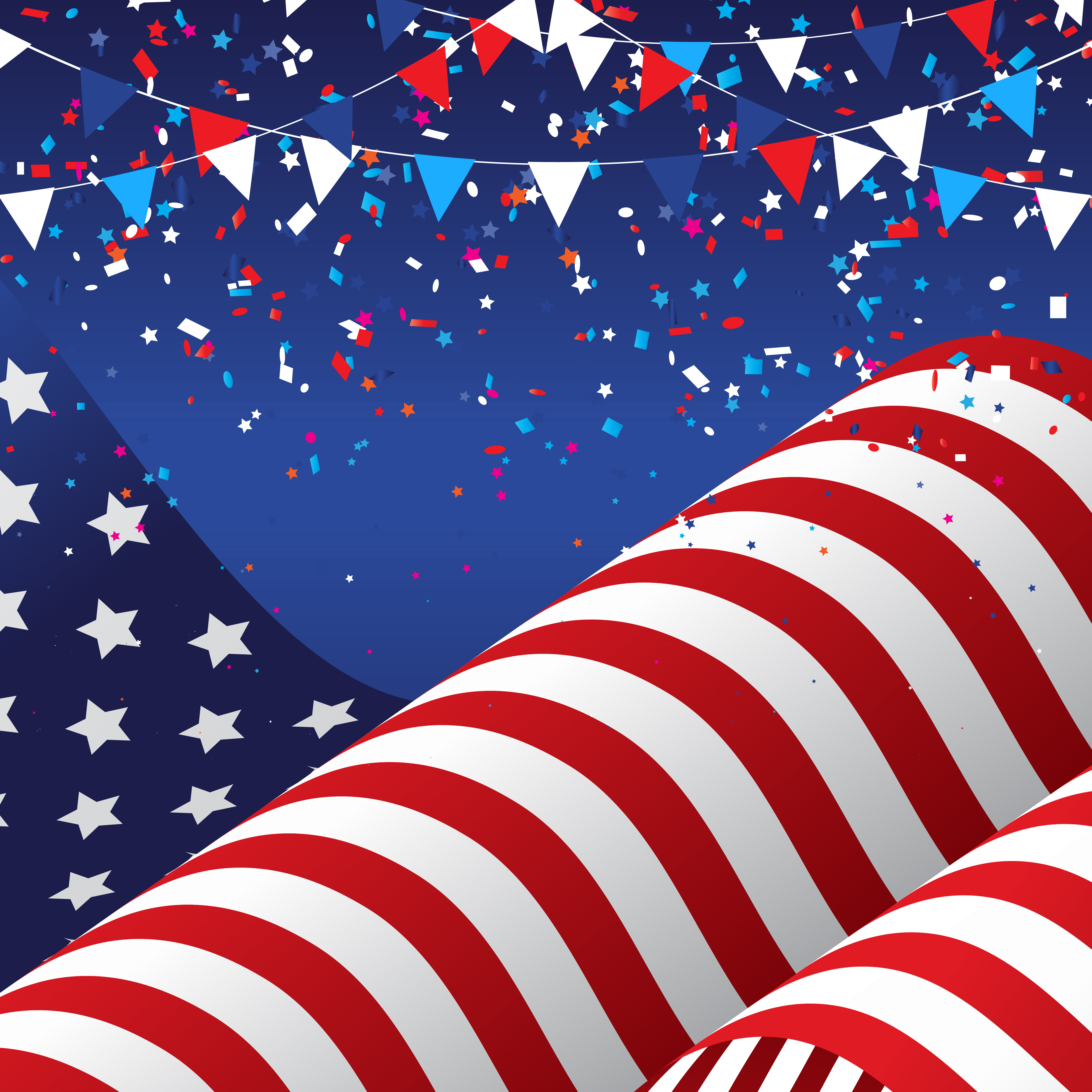 4th July Background With American Flag Download Free Vectors