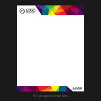 Colorful Low Poly Letterhead Template vector