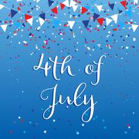 4th july background with flags and confetti  vector