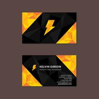 Black Yellow Low Poly Business Card vector