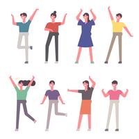 People in a funny pose. vector
