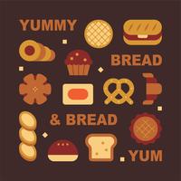  various kinds of bread vector