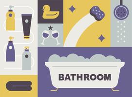 bath object icons. vector