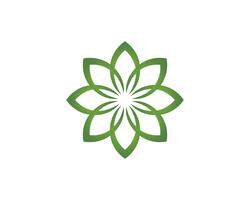 Hoja de motivos florales logo y símbolos sobre un fondo blanco vector