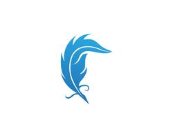 Feather pen write sign logo template app icons vector