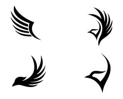 Wings bird sign plantilla abstracta iconos aplicación vector