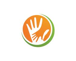Hand team friends community logo and symbols vector