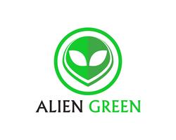 Aplicación de plantilla de logo y símbolos de vector de icono de Alien Face